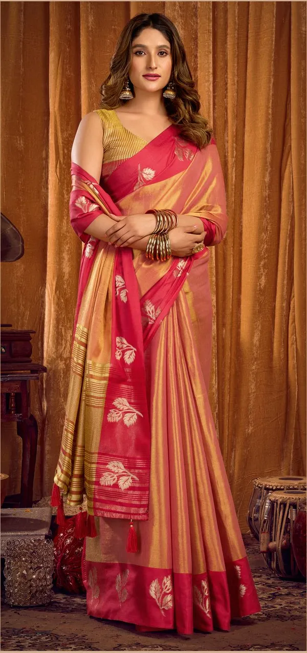 Peach_Premium_Function_Designer_Soft_Tissue_Silk_Saree_Default_Title