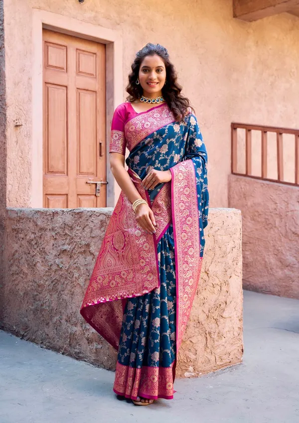 Teal_Traditional_Party_Designer_Silk_Saree_Default_Title