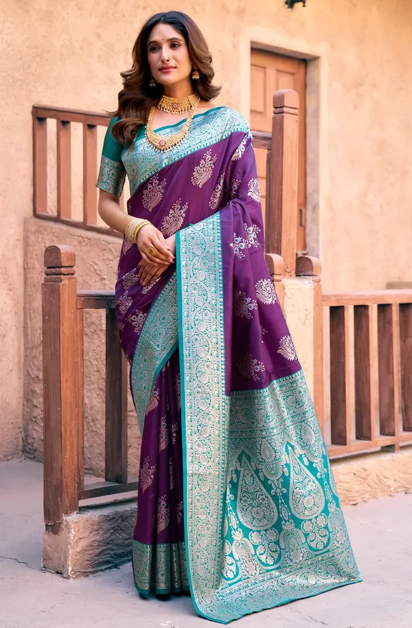 Wine_Premium_Party_Wear_Designer_Silk_Saree_Default_Title