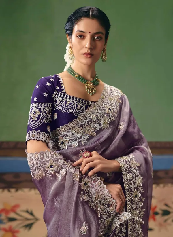 Lavender_Festive_Function_Wear_Designer_Art_Silk_Saree_With_Default_Title