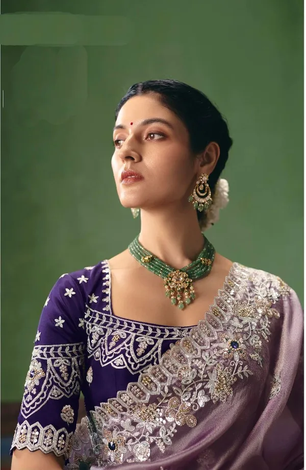 Lavender_Festive_Function_Wear_Designer_Art_Silk_Saree_With_Default_Title