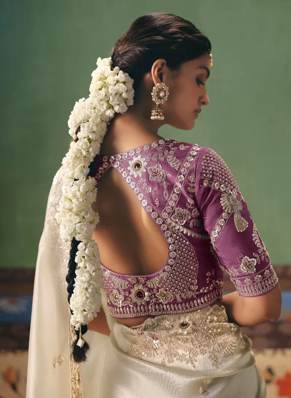 Cream_Ethnic_Party_Wear_Designer_Art_Silk_Saree_Default_Title