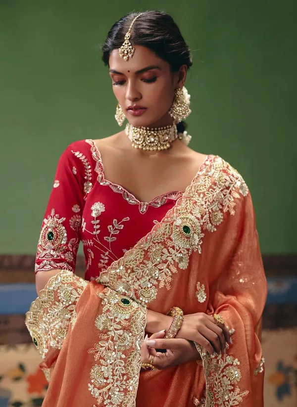 Rust_Premium_Function_Wear_Designer_Art_Silk_Saree_Default_Title