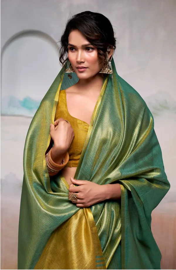 Olive_Green_Yellow_Function_Wear_Designer_Pure_Tissue_Saree_Default_Title