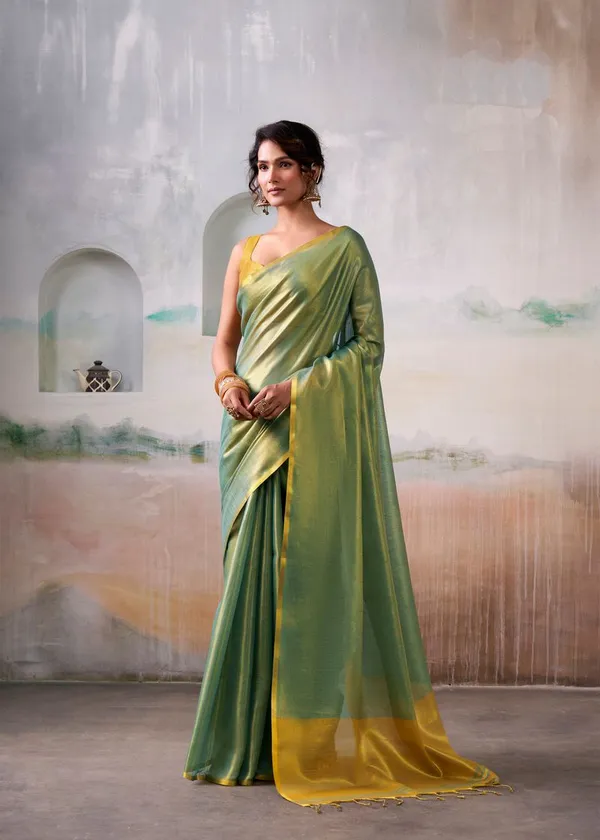 Olive_Green_Yellow_Function_Wear_Designer_Pure_Tissue_Saree_Default_Title