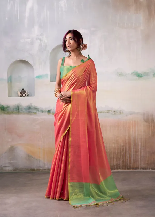 Salmon_Orange_Traditional_Style_Designer_Pure_Tissue_Saree_Default_Title