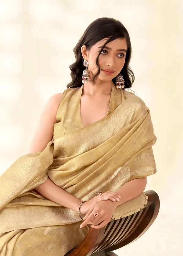 Cream_Classic_Party_Wear_Designer_Tissue_Linen_Saree_Default_Title