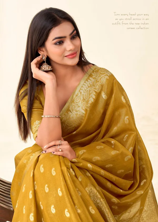 Yellow_Traditional_Style_Designer_Tissue_Linen_Saree_Default_Title