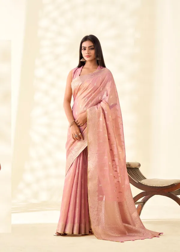 Light_Pink_Classic_Wear_Designer_Tissue_Linen_Saree_Default_Title