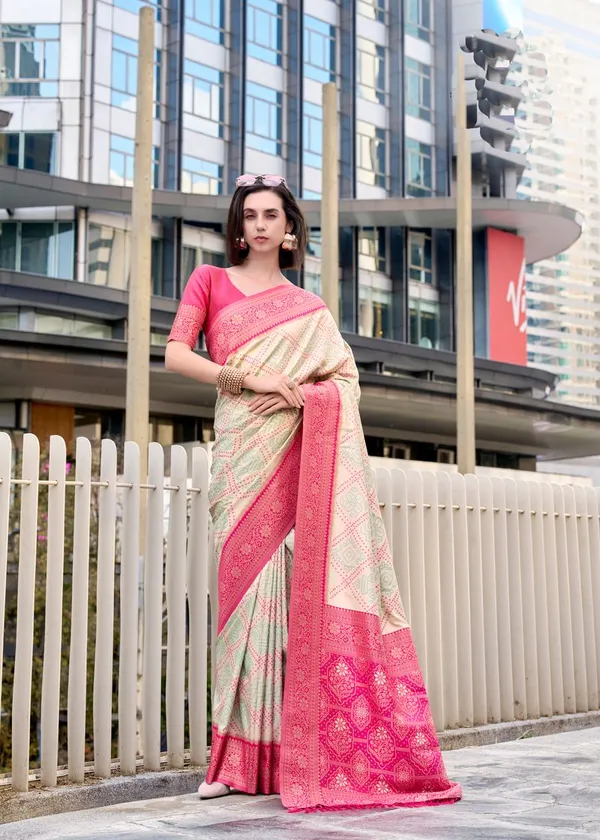 Cream_Wedding_Wear_Designer_Soft_Silk_Saree_Default_Title