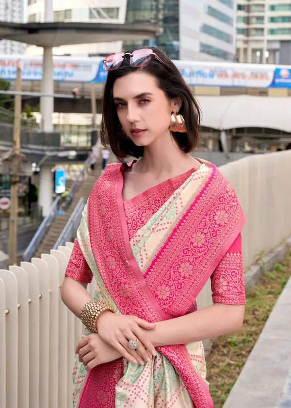 Cream_Wedding_Wear_Designer_Soft_Silk_Saree_Default_Title