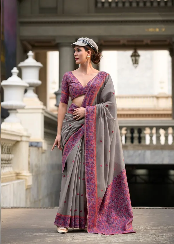 Grey_Premium_Style_Designer_Linen_Cotton_Silk_Saree_Default_Title