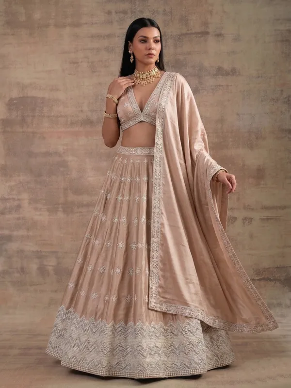 Ethnivo_Special_Cream_Premium_Style_Designer_Satin_Silk_Lehenga_Choli_Default_Title