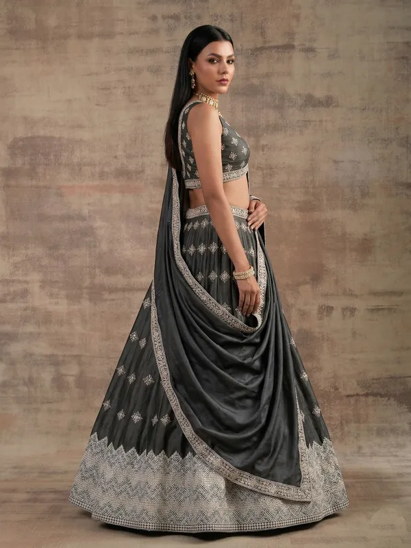 Ethnivo_Special_Dark_Grey_Premium_Style_Designer_Satin_Silk_Lehenga_Choli_Default_Title