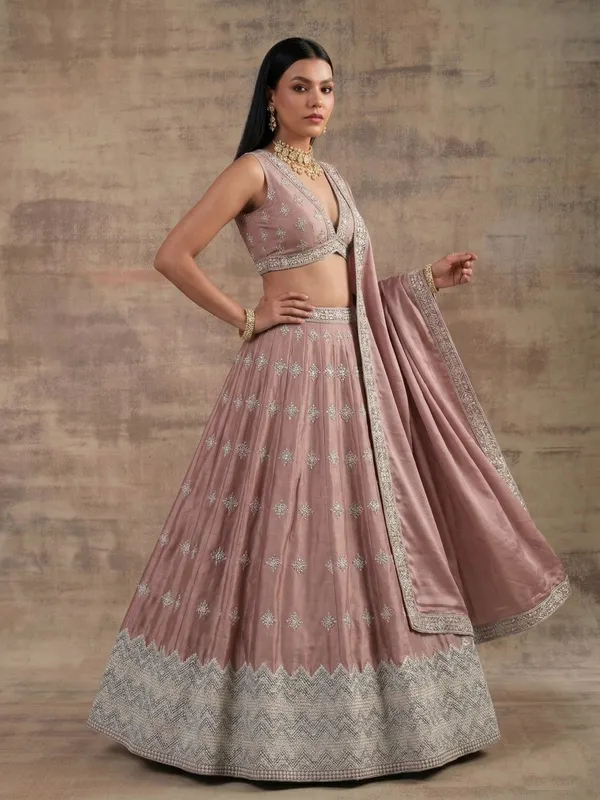 Ethnivo_Special_Peach_Pink_Elegant_Wear_Designer_Satin_Silk_Lehenga_Choli_Default_Title