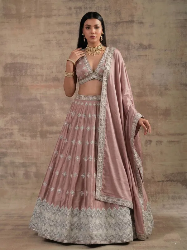 Ethnivo_Special_Peach_Pink_Elegant_Wear_Designer_Satin_Silk_Lehenga_Choli_Default_Title