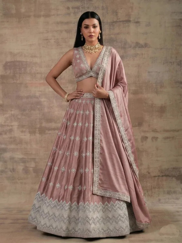 Ethnivo_Special_Peach_Pink_Elegant_Wear_Designer_Satin_Silk_Lehenga_Choli_Default_Title