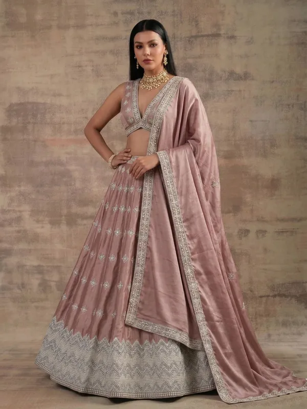 Ethnivo_Special_Peach_Pink_Elegant_Wear_Designer_Satin_Silk_Lehenga_Choli_Default_Title