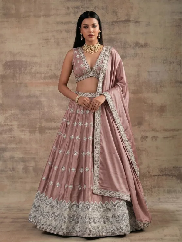 Ethnivo_Special_Peach_Pink_Elegant_Wear_Designer_Satin_Silk_Lehenga_Choli_Default_Title