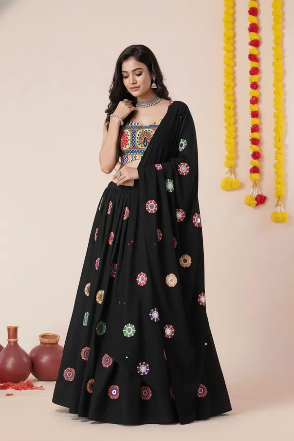 Ethnivo_Special_Black_Navratri_Special_Designer_Rayon_Lehenga_Choli_Default_Title