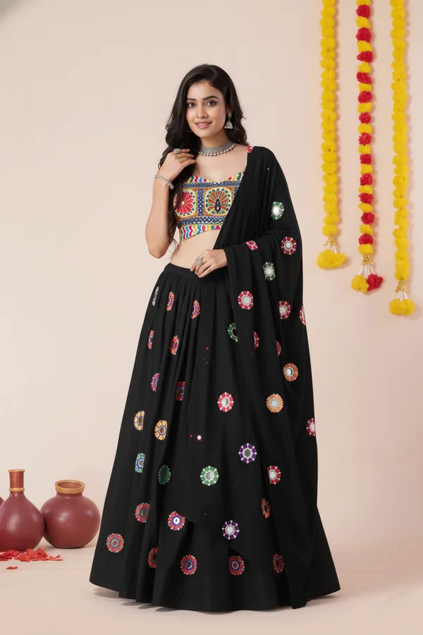 Ethnivo_Special_Black_Navratri_Special_Designer_Rayon_Lehenga_Choli_Default_Title