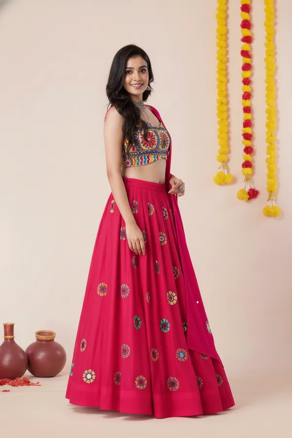 Ethnivo_Special_Pink_Festive_Navratri_Designer_Rayon_Lehenga_Choli_Default_Title