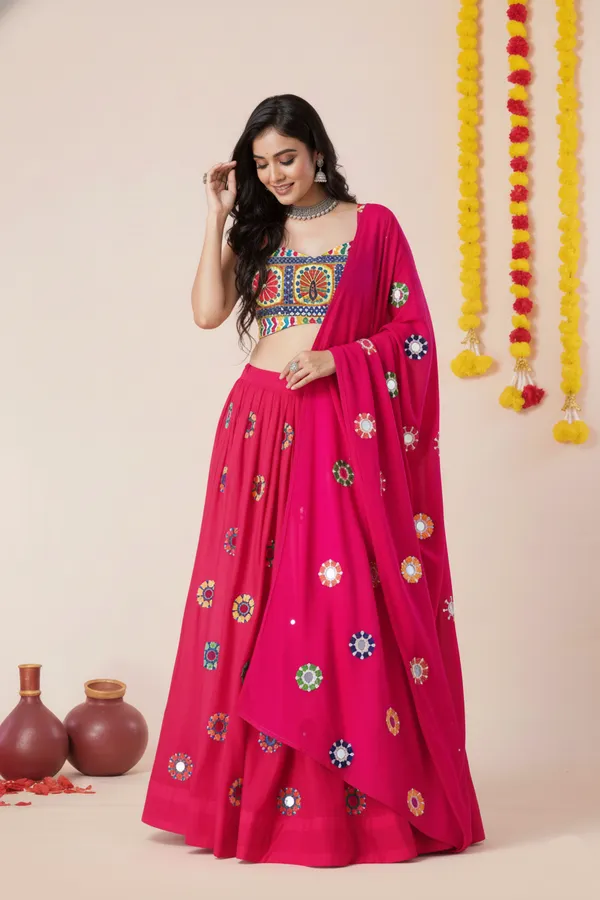 Ethnivo_Special_Pink_Festive_Navratri_Designer_Rayon_Lehenga_Choli_Default_Title