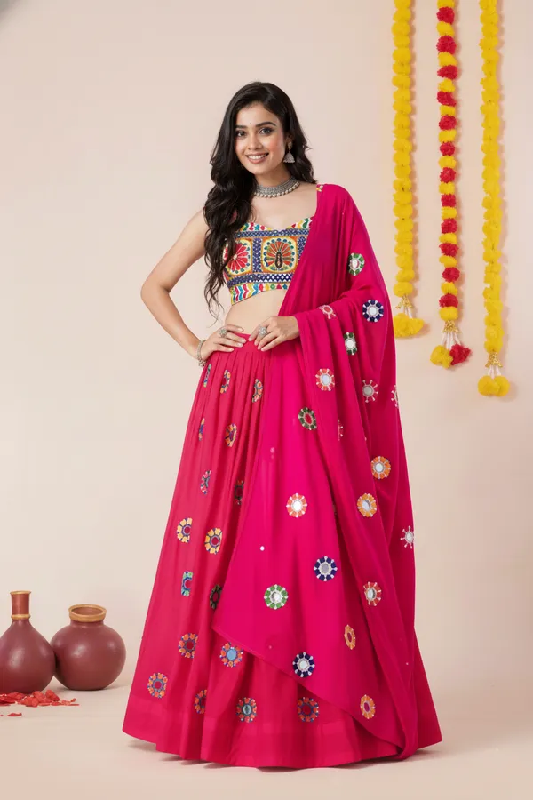 Ethnivo_Special_Pink_Festive_Navratri_Designer_Rayon_Lehenga_Choli_Default_Title