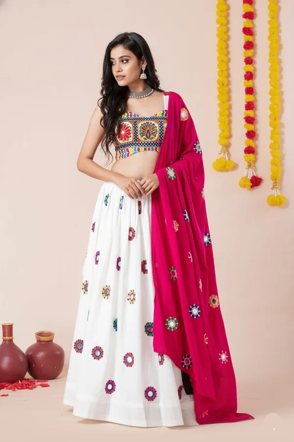 Ethnivo_Special_White_Festive_Wear_Designer_Rayon_Lehenga_Choli_Default_Title