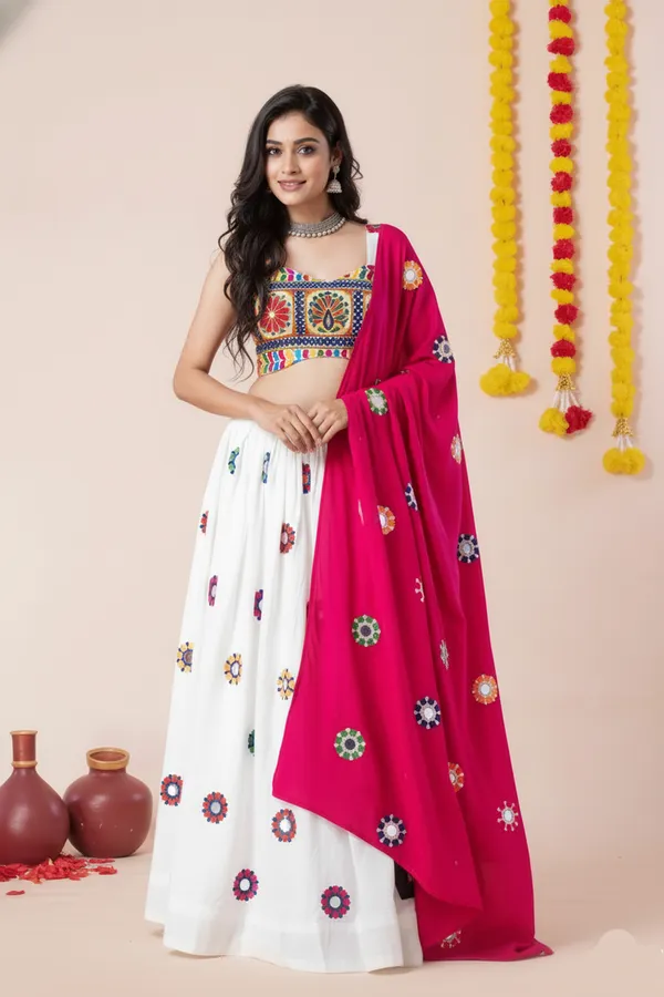 Ethnivo_Special_White_Festive_Wear_Designer_Rayon_Lehenga_Choli_Default_Title
