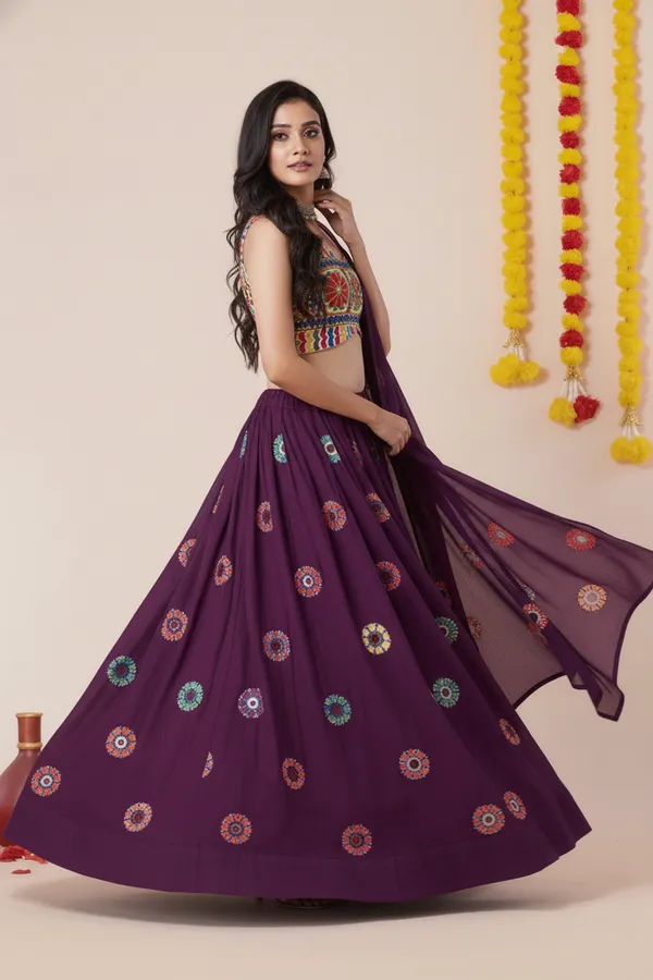 Ethnivo_Wine_Navratri_Special_Designer_Rayon_Lehenga_Choli_Default_Title