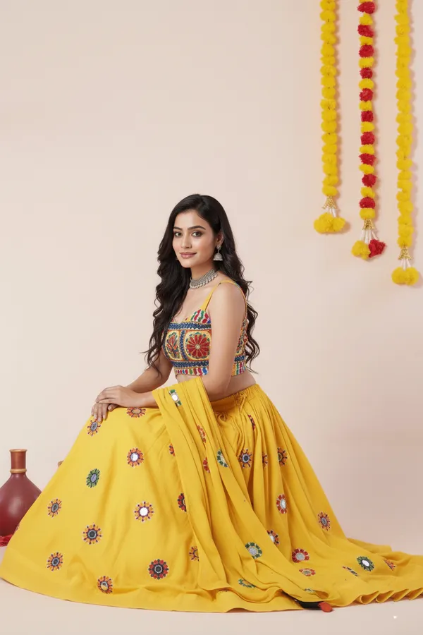 Ethnivo_Yellow_Dandiya_Style_Designer_Rayon_Lehenga_Choli_Default_Title