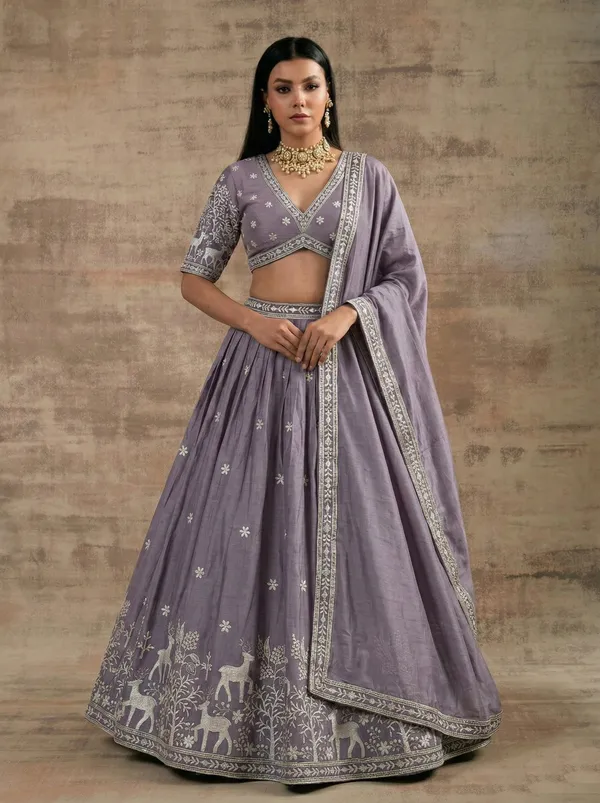 Ethnivo_Special_Lavender_Festive_Wear_Designer_Satin_Silk_Lehenga_Choli_Default_Title
