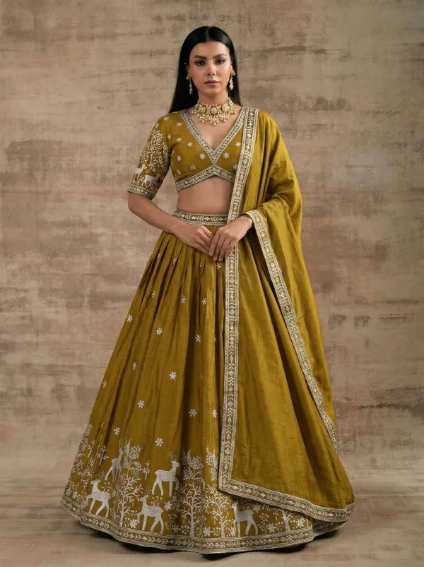 Ethnivo_Special_Mustard_Premium_Designer_Satin_Silk_Lehenga_Choli_Default_Title