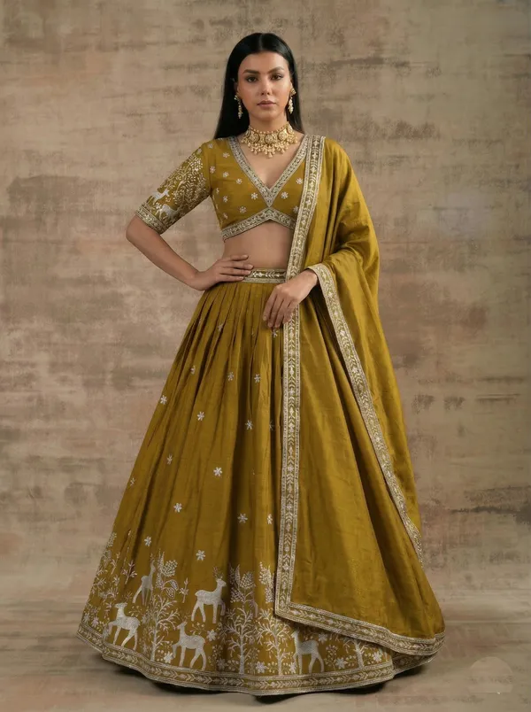 Ethnivo_Special_Mustard_Premium_Designer_Satin_Silk_Lehenga_Choli_Default_Title