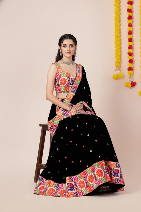 Ethnivo_Special_Black_Navratri_Festival_Designer_Rayon_Lehenga_Choli_Default_Title