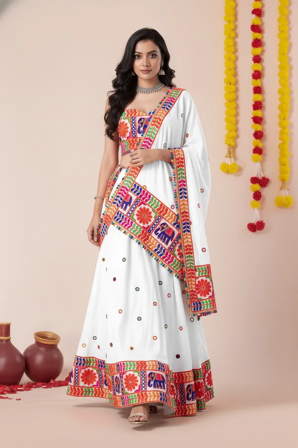 Ethnivo_Special_White_Stylish_Navratri_Designer_Rayon_Lehenga_Choli_Default_Title
