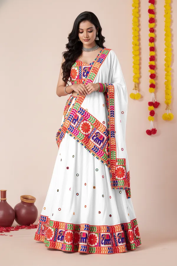 Ethnivo_Special_White_Stylish_Navratri_Designer_Rayon_Lehenga_Choli_Default_Title