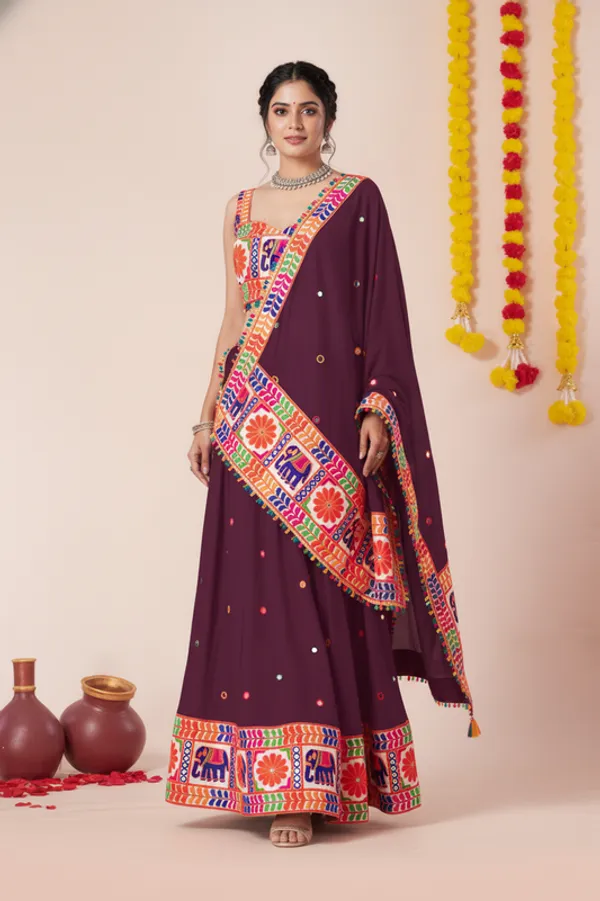 Ethnivo_Special_Wine_Navratri_Festival_Designer_Rayon_Lehenga_Choli_Default_Title