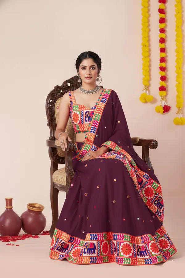 Ethnivo_Special_Wine_Navratri_Festival_Designer_Rayon_Lehenga_Choli_Default_Title
