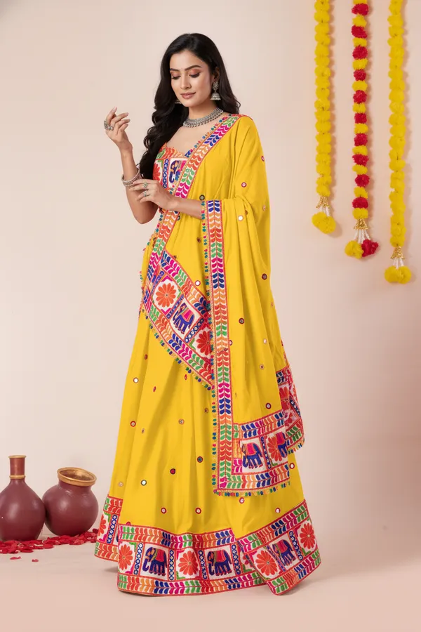 Ethnivo_Special_Yellow_Navratri_Festival_Designer_Rayon_Lehenga_Choli_Default_Title