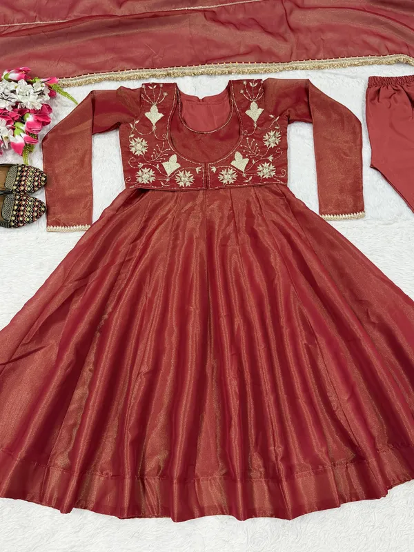 Luxury_Maroon_Embroidered_Anarkali_Gown_With_Golden_Accents