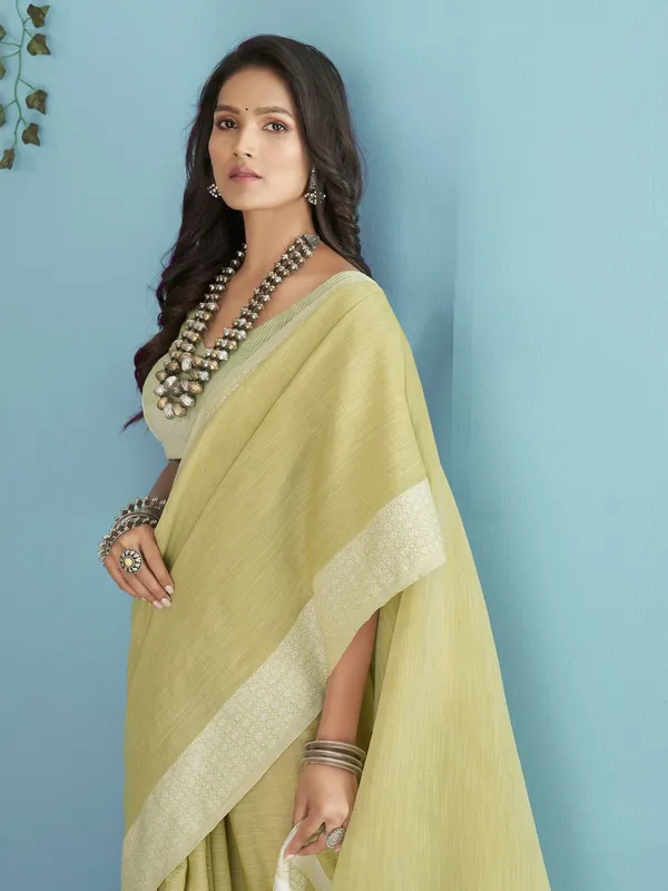 Stylish_Yellow_Linen_Silk_Saree_For_Special_Functions_Default_Title
