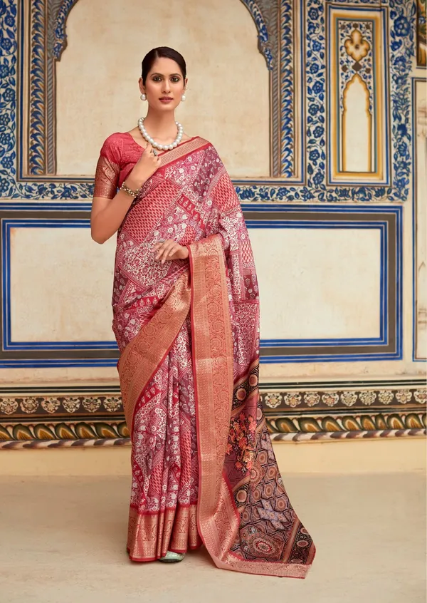 Peach_Casual_Designer_Dola_Viscose_Saree_With_Elegant_Printed_Pattern_Default_Title
