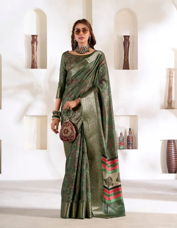 Olive_Designer_Party_Wear_Soft_Dola_Silk_Saree_With_Art_Silk_Blouse_Default_Title