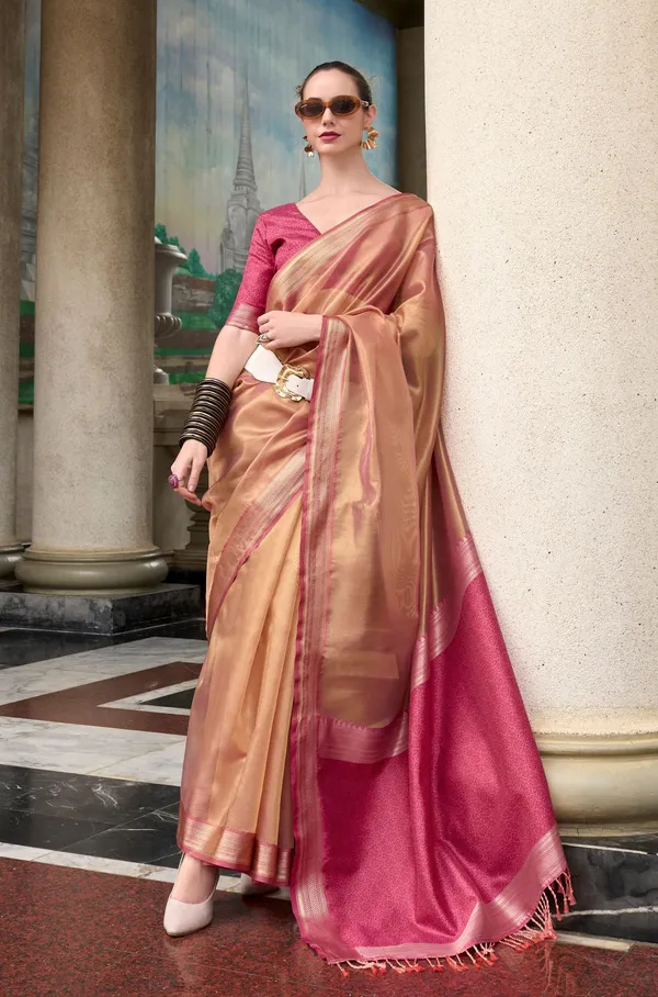 Multi_Classic_Designer_Pure_Tissue_Saree_With_Maroon_Art_Silk_Blouse_Default_Title