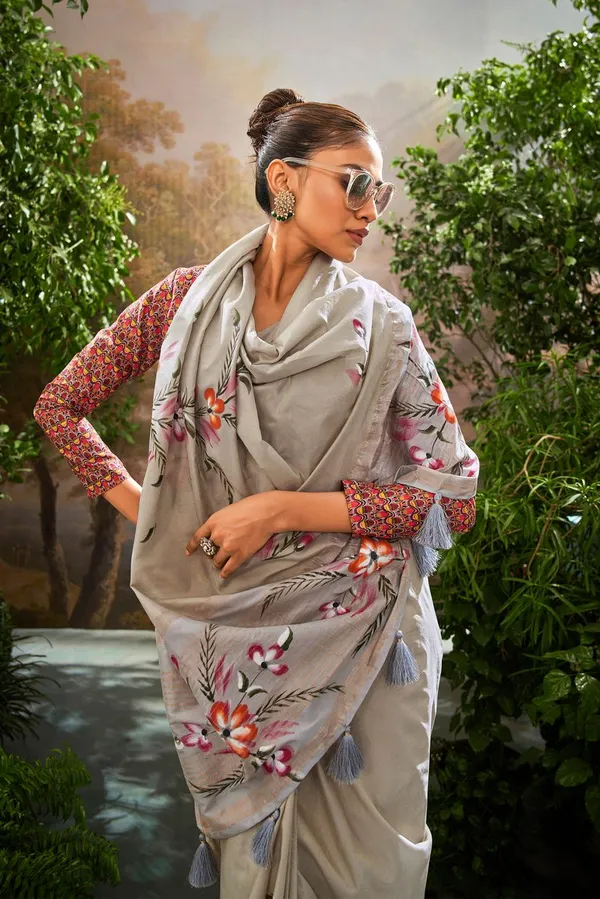 Grey_Premium_Designer_Soft_Linen_Tissue_Saree_Default_Title