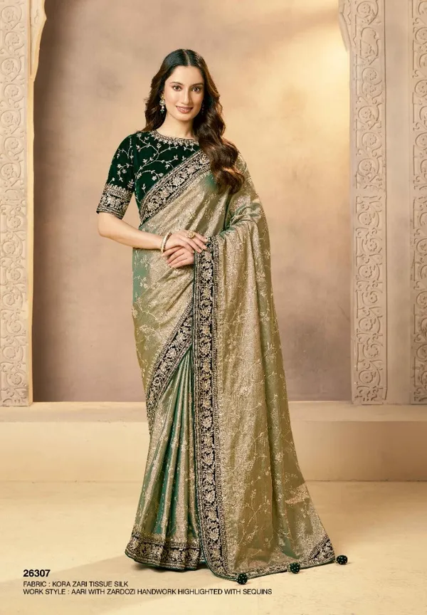Green_Premium_Designer_Heavy_Wedding_Wear_Kora_Zari_Tissue_Silk_Saree_Default_Title
