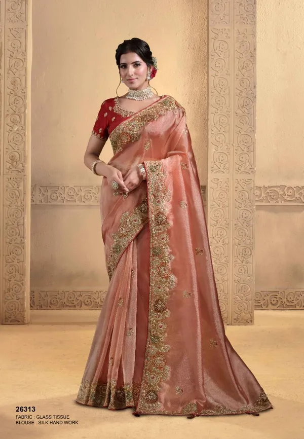 Festive_Wear_Elegant_Pueka_Work_Sequin_Detailing_Twill_Tissue_Saree_Default_Title