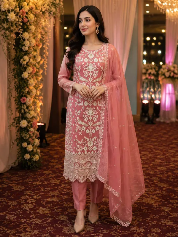 Pink_Color_Festive_Wear_Readymade_Heavy_Chikankari_Embroidered_Organza_Salwar_Suit